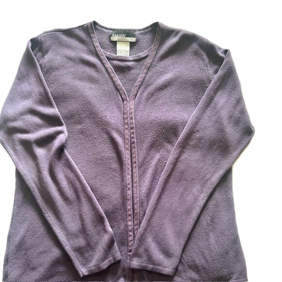 Radcliffe Cardigan Faux Layered Ladies XL Purple Fo3388MW Read - Picture 5 of 7